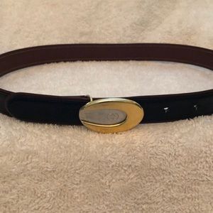 GUCCI VINTAGE. GOLD&SILVER TEARDROP BUCKLE.